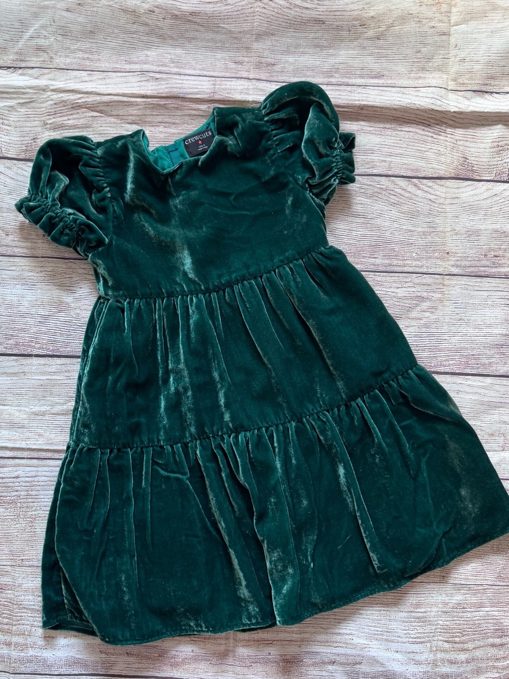 Crewcuts Dark Green Velour Dress